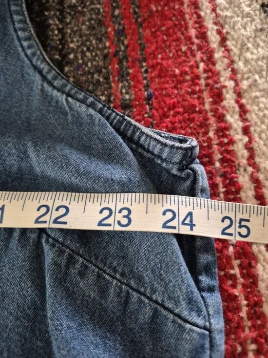 VTG Cabin Creek Women's Blue Denim 100%COTTON Single Pocket Top Plus Size 2X - Picture 5 of 7